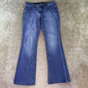 Nine West Women's Bootcut Blue Jeans Size 6/28 Flap Pockets Mid Rise 32x31 E631